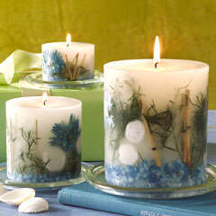leaf and bark candles