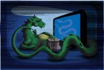11661263-green-dragon-is-in-the-twilight-and-watch-tv-eating-popcorn